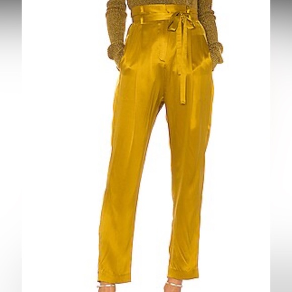 Michelle Mason Paperbag Cropped Trouser in Dijon - Size 4